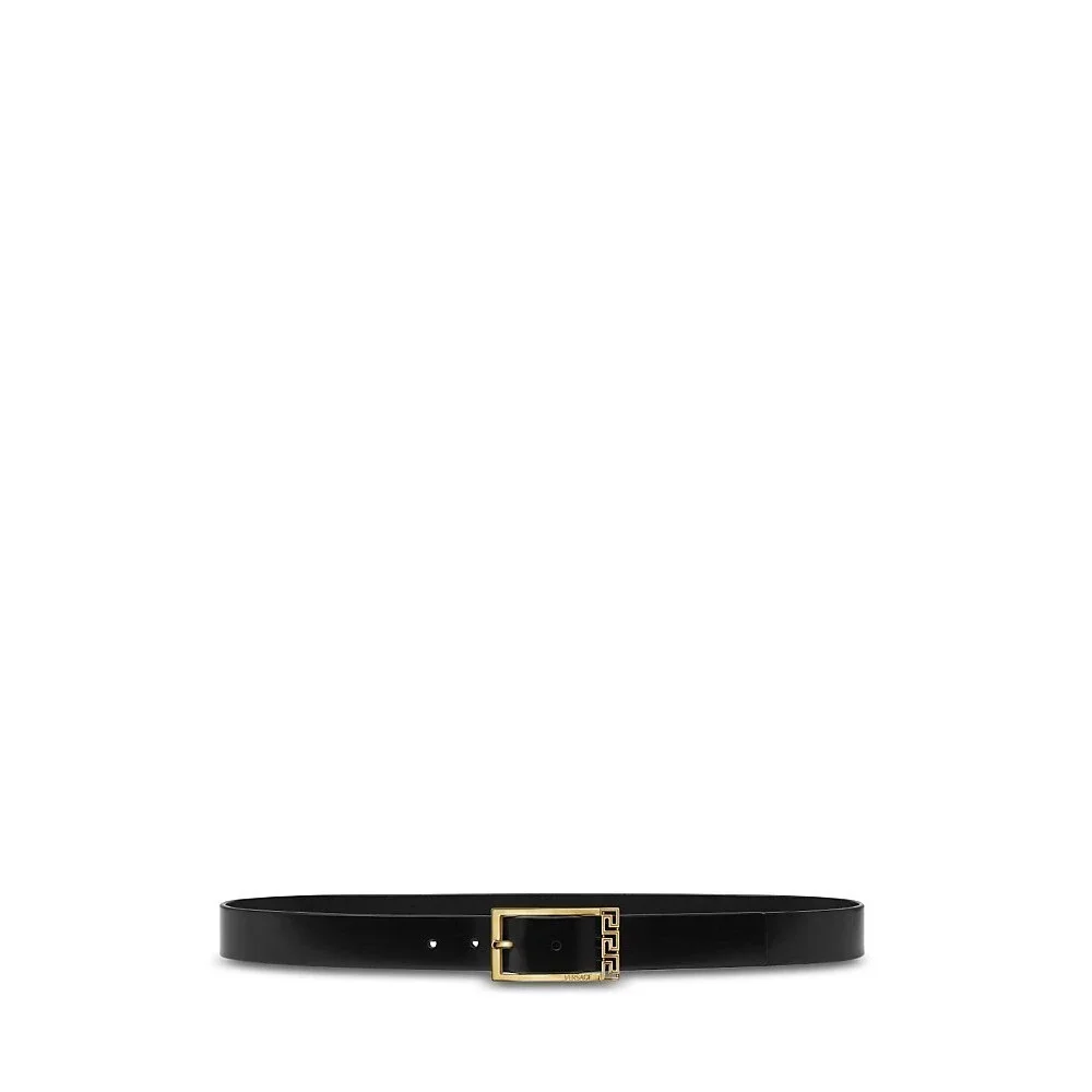 Versace Greca Belt Men's 80/32 Black Buckle Closure